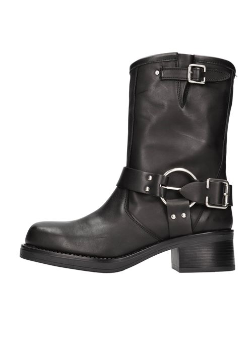 Leather biker boots DANIELE TORTORA | 15 VIT.NERO